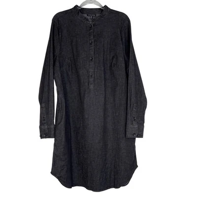 Universal Standard Hannah Denim Shirt Dress in Black Vanity Size XS = US 10-12 - Image 1 of 4