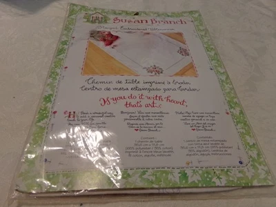 Bucilla Susan Branch Stamped for Embroidery Table Runner Kit 42944 PANSIES New! - Image 1 of 2