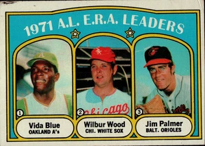 1972 Topps Baseball Card #92 AL ERA Leaders Vida blu / legno / Jim Palmer b15:87 - Foto 1 di 2