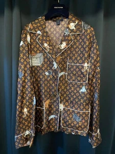 Louis Vuitton Catogram Monogram Silk Pajama Shirt Oversize 38 Grace Coddington - Picture 1 of 9
