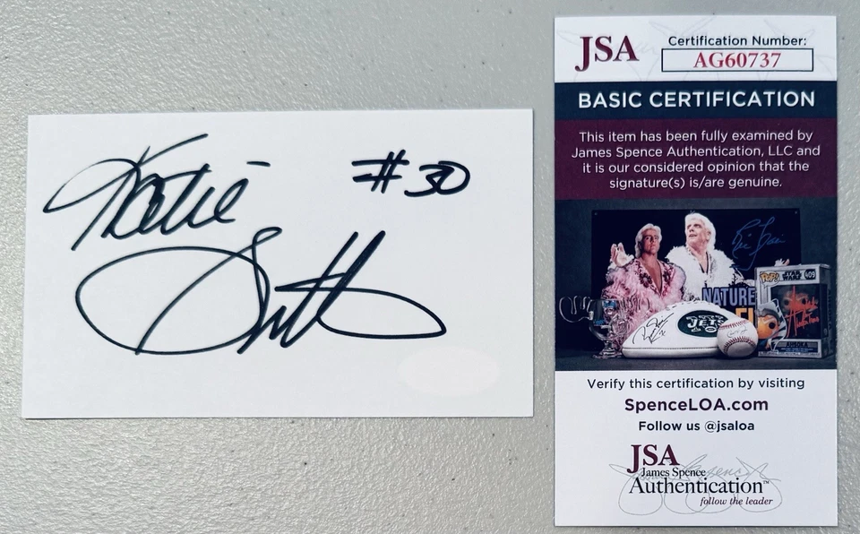 Katie Smith Signed Autographed 3x5 Card JSA Cert WNBA Basketball Hall Of Fame - Image 1 of 1