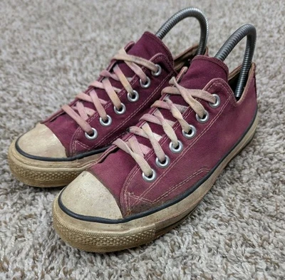 Vintage Converse Chuck Taylor Sneakers Mens 4.5 Maroon 60s 70s Low Top USA Made - Image 1 of 4