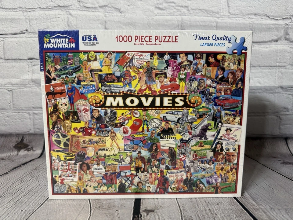 White Mountain Puzzles 1000-Piece Jigsaw Puzzle Movies ITEM #1338 New Sealed NIB - Image 1 of 4