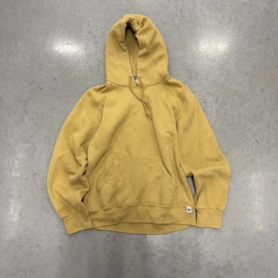 Vintage 90s Russell Athletic Hoodie Brown Mustard Sweatshirt Small Made In USA - Image 1 of 4