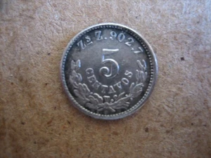1898 MEXICO  5 CENTAVOS  Fine & Very RARE at This Condition Silver Coin. - Picture 1 of 2