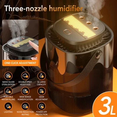 USB LED-Nachtlicht Luftbefeuchter 3L Humidifier Grow für Schlafzimmer Pflanzen - Bild 1 von 4