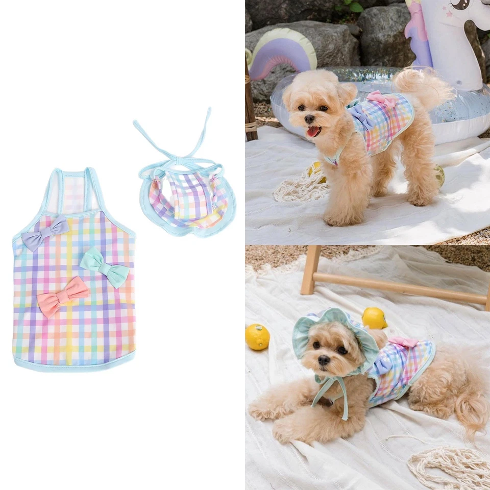 狗宠物衣服户外穿衬衫五颜六色的泳装蝴蝶结装饰浴衣 — 第 1/4 张图片