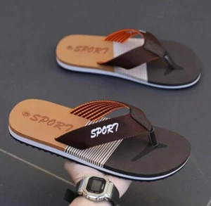 Men s Summer Flip Flops, Indoor Fashion Casual Thong Sandals, Beach Slippers, Br - Picture 1 of 3