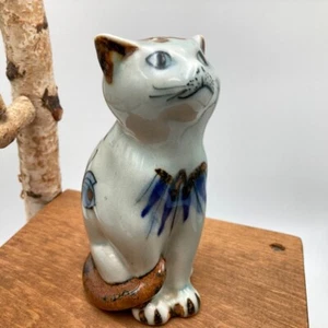 Figura Coctelera de Sal y Pimienta Gato Cerámica Tonala Mexicana De Colección Firmada - Imagen 1 de 8