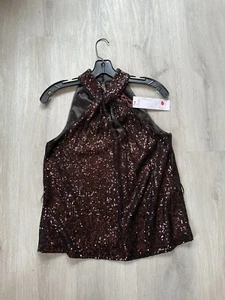 Parker Women's Sleeveless Sequin Halter Neck Top Sequin Tank Top NWT Xs - Picture 1 of 4