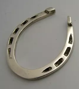ENGLISH STERLING SILVER HORSE SHOE NAPKIN RING 1973 RIDING FOX HUNTING 24g - Picture 1 of 5