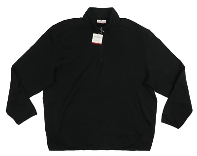 Suéter Pullover Grand Slam Performance Para Hombre Polar Negro Ligero 1/4 Cremallera Foto 1 de 4