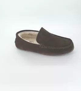 4313 Clarks Mens Venetian Moccasin Slippers Dark Brown Size 8M US - Picture 1 of 9