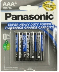 4 PCS Panasonic AAA Batteries - Carbon Zinc Super Heavy Duty Power - Picture 1 of 2