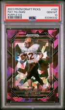 2023 Pat Tillman Prizm Draft Picks Purple Cracked Ice 33/149 PSA 10 Gem Mint