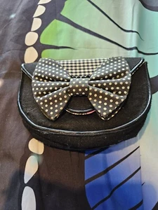 Black Gingham Bow Clutch Bag Irregular Choice - Picture 1 of 5