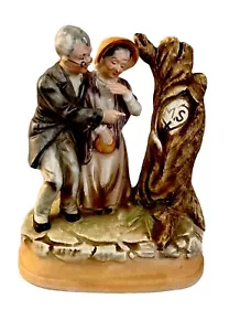 Vintage Sankyo Elderly Couple Music Box Ceramic Porcelain 7” Those Were The Days - Picture 1 of 10