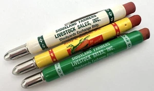 Vintage Siouxland Farmers Blaney Madison Sioux Falls Advertising Bullet Pencils - Imagen 1 de 11