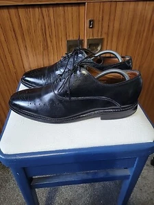 Oxford Allen Edmonds Weybridge in pelle nera taglia 7 UK 8 US made in USA - Foto 1 di 15