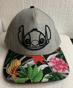Lilo and Stitch Disney Hat Floral Hawaiian Tropical Print Brim Snapback - Picture 1 of 7
