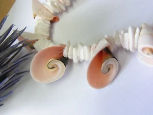 PIEZA DE JOYERÍA Cadena Blanco Rosa MEJILLÓN NUEVO 45cm - Imagen 1 de 3