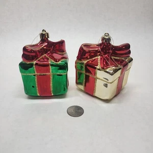 Vintage Ornamente Glitzer Grün und Gold Geschenkset 2 Stück - Bild 1 von 6