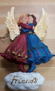 Vintage Freundschaft Engel auf Wolke Weihnachtsdeko Ornament. - Bild 1 von 6