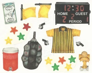 Creative Memories BLOCK STICKER - SOCCER, BALLS, SCORE BOARD, WHISTLE, AWARDS - Picture 1 of 1