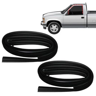 2pcs Front Door Window Run Channel Weatherstrip Seal For Chevy GMC C/K Pickup - Image 1 of 4