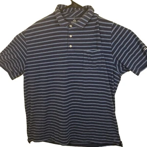 Peter Millar Seaside Wash Polo Shirt Mens Extra Large Blue Short Sleeve Striped  - Picture 1 of 8
