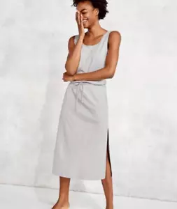 Haven Well Within Womens M Gray Sleeveless Drop Waist Drawstring Casual Dress - Picture 1 of 13