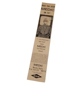 Vtg 50's MEDIC Tv Show Magazine Print AD Medical Drama NBC Dow Chemical 1955 - Picture 1 of 5