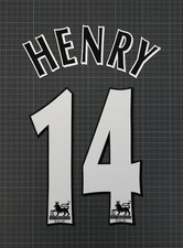 HENRY #14 2004-2005 Player Size Premier League Black & White Nameset Lextra