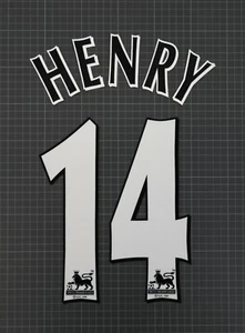 HENRY #14 2004-2005 Player Size Premier League Black & White Nameset Lextra - Picture 1 of 2