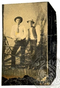 Antique Western Cowboy Cowboys Tintype photo - Picture 1 of 3