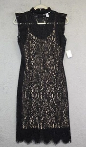 Bar III Dress Womens M Floral Lace Overlay Choker A Line Party Cocktail Preppy - Picture 1 of 12