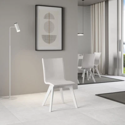 Sedia da cucina Trudy - similpelle e gambe Bianco - Immagine 1 di 2