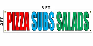 Letrero de pancarta de ENSALADAS PIZZA SUBS 2x8 - Imagen 1 de 3