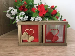 Valentine Hearts Engagement Wedding Tealight or Lantern Holder - Picture 1 of 52