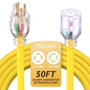 Cavo Prolunga Generatore Nema L14-30P a L14-30R Cavo Prolunga Elettrico 50 FT - Foto 1 di 9