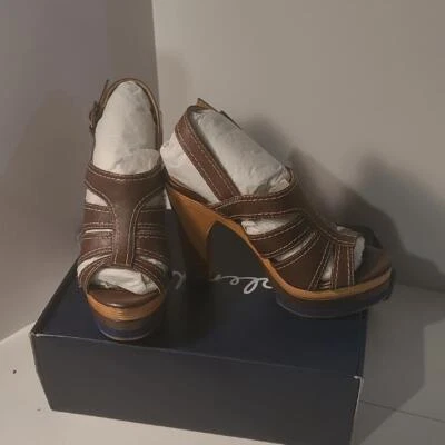 Splendid Brown Wedge Heels with Strappy Design - Image 1 of 4