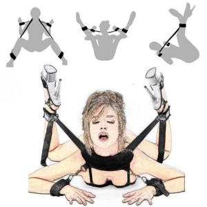Neu SM Bondage Set BDSM Fesselset Extrem Betten Fußfesseln Handfesseln Hals - Bild 1 von 5
