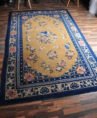 Tapis Rug Ancien Chinois Chine Chinese Old Rugs Laine Wool • 750€
