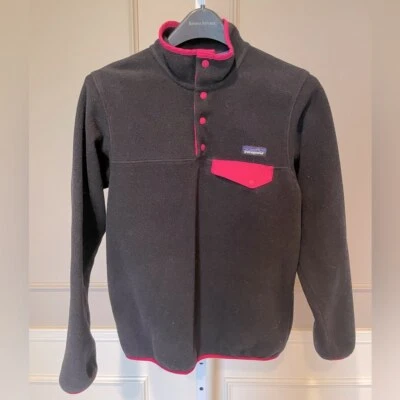 Patagonia Ligero Synchilla Snap-T Vintage Para Mujer Pequeño Negro Rosa Vellón Foto 1 de 4