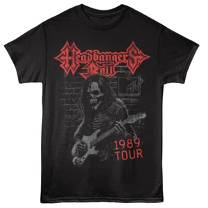 MTV Music Television Headbangers Ball Skeleton With Guitar 89 Tour Men's T Shirt - Picture 1 of 6