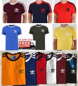 MEN'S ADIDAS ORIGINALS TEE SHORT SLEEVE CREW NECK THREE STRIPE T-SHIRT L, XL - Picture 1 of 64
