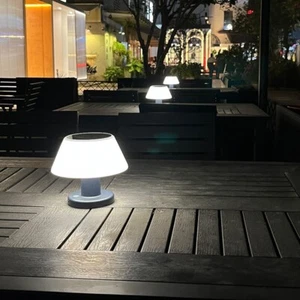 Waterproof Dimmable LED Solar, Reachargeable Outdoor Garden Patio Table Lamp - Picture 1 of 18