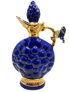 Vintage 1963 jim Beam Regal China Grape Patterned Cobalt Blue and Gold Bourbon D - Picture 1 of 4