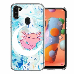 For Samsung Galaxy A11 Axolotl Moon Mable Double Layer Phone Case Cover - Picture 1 of 1
