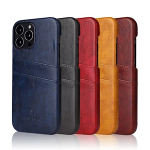 Für iPhone 16 Pro Max 15 11 12 13 14 Stoßfest Brieftasche Slim PU Leder Karten Hülle - Bild 1 von 35